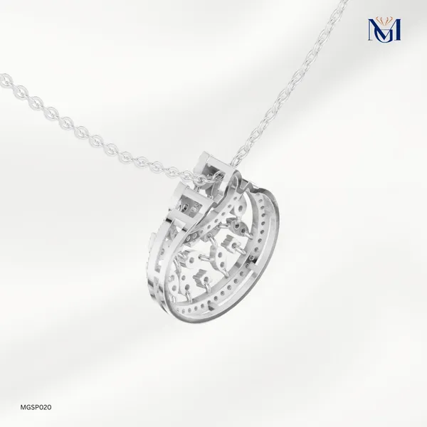 925_Silver_Ornate_Dewdrop_Medallion_Pendant_For_Women