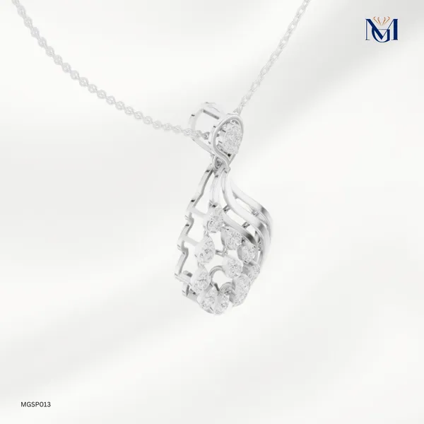 925_Silver_Radiant_Teardrop_Mossiantie_Pendant_For_Women