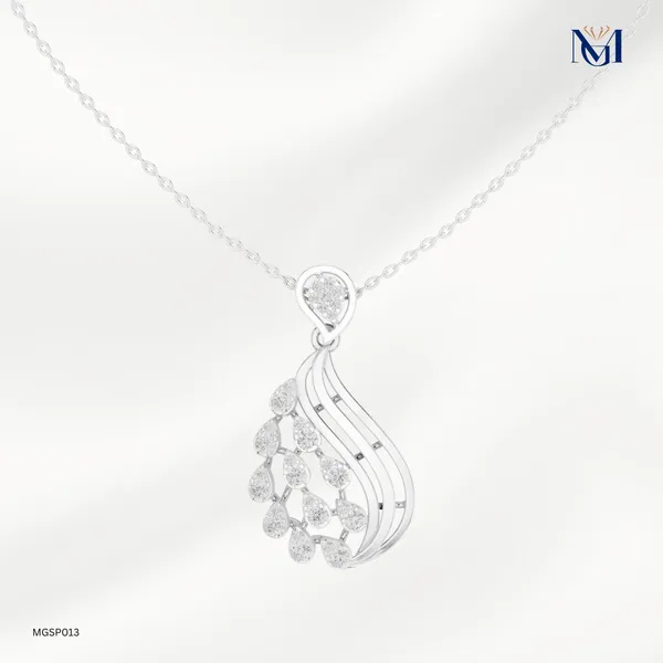 925_Silver_Radiant_Teardrop_Mossiantie_Pendant_For_Women