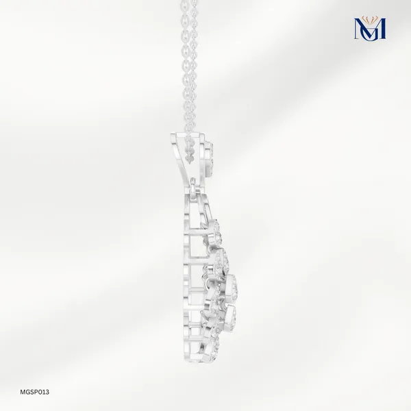 925_Silver_Radiant_Teardrop_Mossiantie_Pendant_For_Women