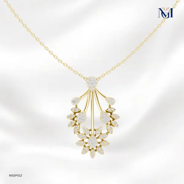 925_Gold_Plated_Nature_Bloom_Sparkle_Pendant_For_Women