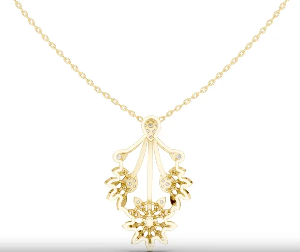 925_Gold_Plated_Nature_Bloom_Sparkle_Pendant_For_Women