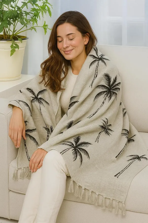Natural_White_Soft_Printed_Cotton_Throw_50X60Ines_Lightweight_Perfect_For_Sofa_Bed_Travel_Ideal_For_All_Season_(Pack_Of_1)