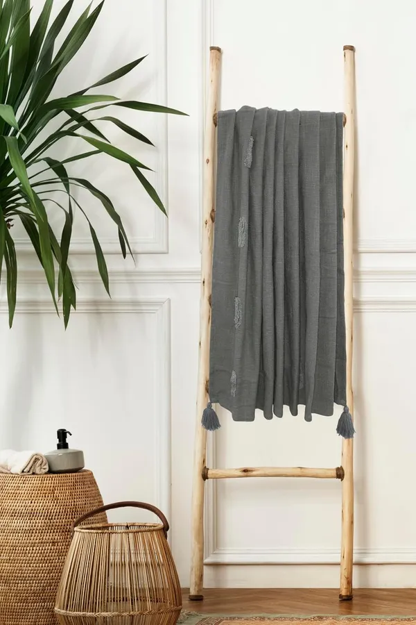 Grey_Pom_Pom_Cotton_Throw_Blanket_Handwoven_With_Embroidery_Lightweight_Blanket_For_Sofa_Bed_Travel_&_Living_Room_(Grey_125Wx150L_Cm)