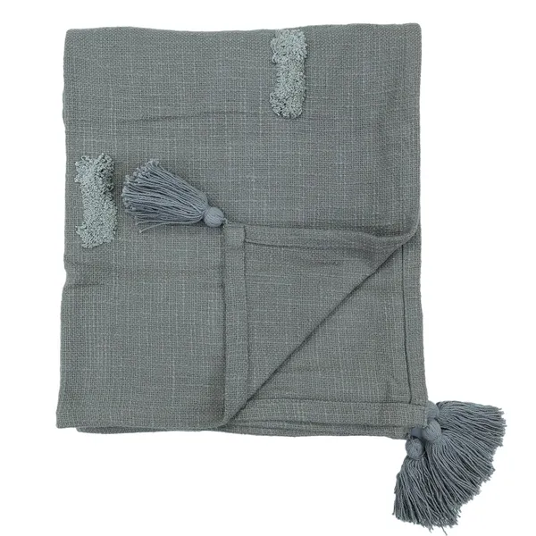 Grey_Pom_Pom_Cotton_Throw_Blanket_Handwoven_With_Embroidery_Lightweight_Blanket_For_Sofa_Bed_Travel_&_Living_Room_(Grey_125Wx150L_Cm)