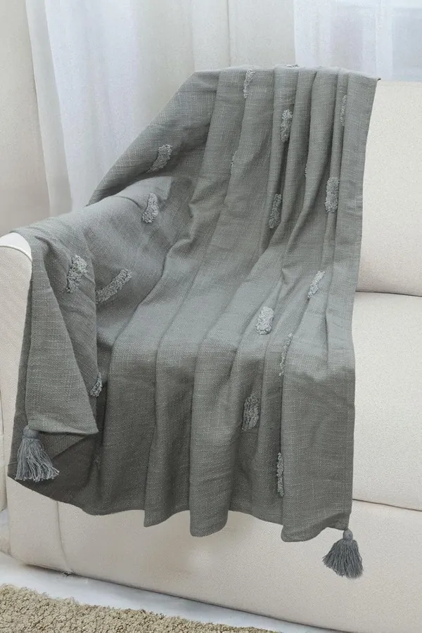 Grey_Pom_Pom_Cotton_Throw_Blanket_Handwoven_With_Embroidery_Lightweight_Blanket_For_Sofa_Bed_Travel_&_Living_Room_(Grey_125Wx150L_Cm)
