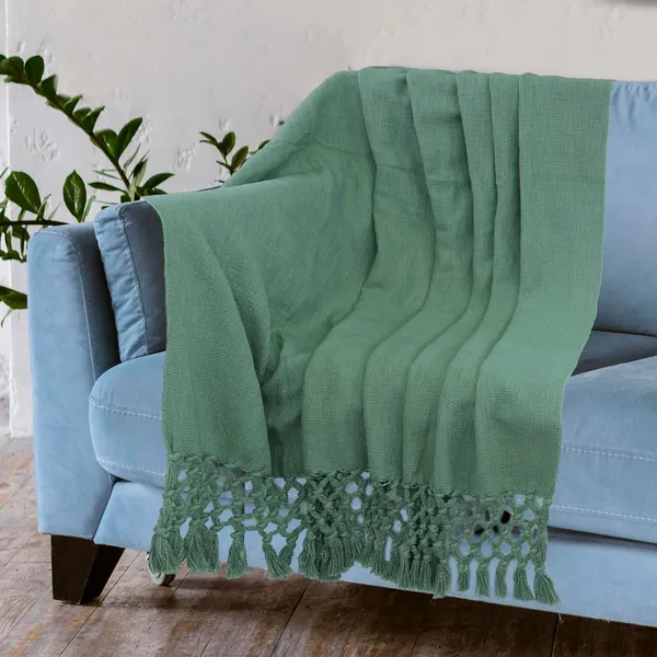 Olive_Green_Cotton_Throw_Blanket_With_Macrame_Tassels_For_3_Seater_Sofa_Ideal_For_Your_Home_Living_Room_Sofa_Bed_Chair_Picnic_&_Used_For_Gift_50X70_Cm_Olive
