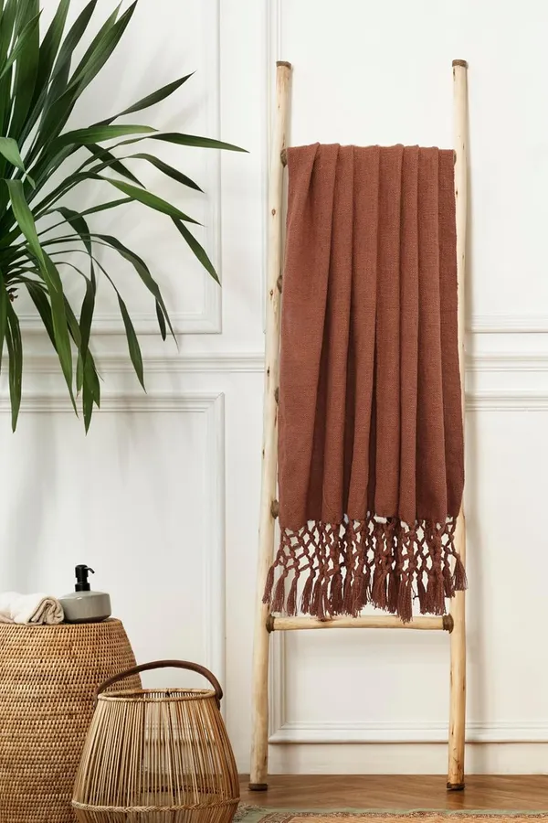 Rust_Brown_Terracotta_Cotton_Throw_Blanket_With_Macrame_Tassels_Ideal_For_Your_Home_Living_Room_Sofa_Bed_Chair_Picnic_&_Used_For_Gift_50X70_Cm