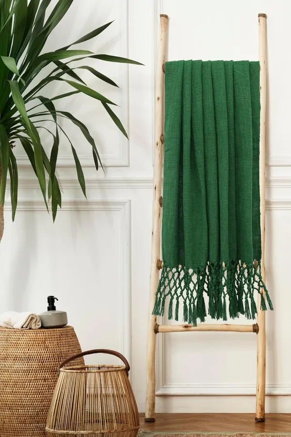 Dark_Green_Dark_Cotton_Throw_Blanket_With_Macrame_Tassels_For_3_Seater_Sofa_Ideal_For_Your_Home_Living_Room_Sofa_Bed_Chair_Picnic_&_Used_For_Gift_50X70_Cm