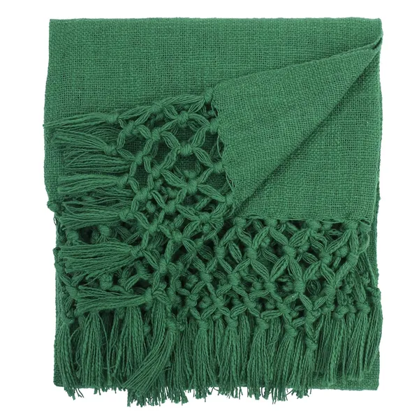 Dark_Green_Dark_Cotton_Throw_Blanket_With_Macrame_Tassels_For_3_Seater_Sofa_Ideal_For_Your_Home_Living_Room_Sofa_Bed_Chair_Picnic_&_Used_For_Gift_50X70_Cm