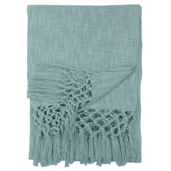 Light_Blue_Cotton_Throw_Blanket_With_Macrame_Tassels_For_3_Seater_Sofa_Ideal_For_Your_Home_Living_Room_Sofa_Bed_Chair_Picnic_&_Used_For_Gift_50X70_Cm_Light