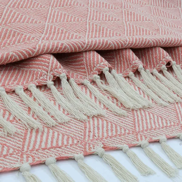 Pink_Diamond_Woven_Cotton_Throw_228X254_Cm_Terracotta_Pink_Cover_For_Sofa_Bed_Chair_&_Travel_Ideal_For_All_Season_(Pack_Of_1)