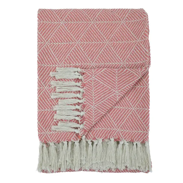 Pink_Diamond_Woven_Cotton_Throw_228X254_Cm_Terracotta_Pink_Cover_For_Sofa_Bed_Chair_&_Travel_Ideal_For_All_Season_(Pack_Of_1)