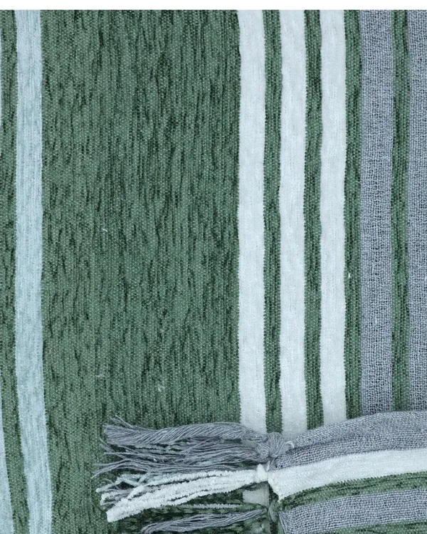Olive_Green_&_Grey_Handwoven_Stripes_Chenille_Throw_Blanket_For_3_Seater_Sofa_140X180_Cm_Olive_&_Grey_Soft_Throw_For_Sofa_Bed_Chair_&_Travel_Ideal_For_All_Season_(Pack_Of_1)