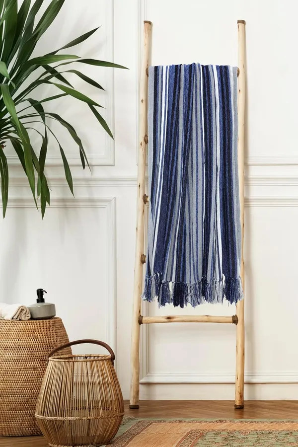 Blue_Handwoven_Striped_Pure_Chenille_Throw_Blanket_For_3_Seater_Sofa_140X190_Cm_Throw_For_Sofa_Bed_Chair_&_Travel_Ideal_For_All_Season_Pack_1