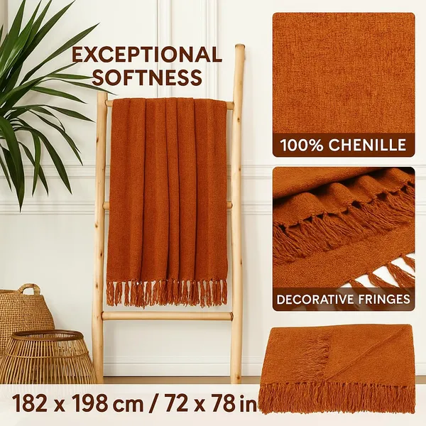 Brown_Rust_Luxe_Chenille_Throw_Blanket_With_Fringe_140X180_Cm_Ultra_Soft_For_Decorative_Sofa_&_Bed_Cover(Pack_Of_1)
