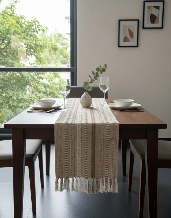 Beige_Cotton_Designer_Table_Runner_14X72Ines__Black_Decor_For_Dining_Tableshandcrafted_Quality_(Pack_Of_1)