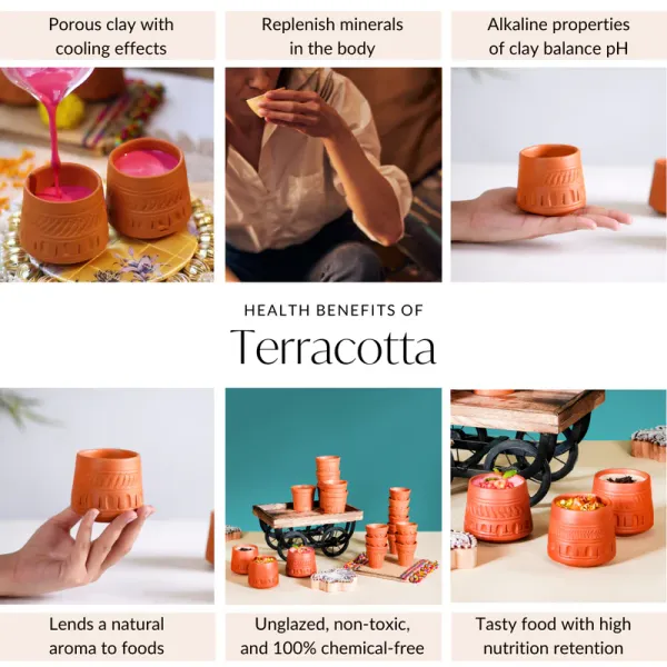 Terracota_Clay_Glass_Set_|_Brown_Hand-Painted_Warli_Art_Design_|Traditional_Indian_Style,_Eco-Friendly_Clay_Glass_Set