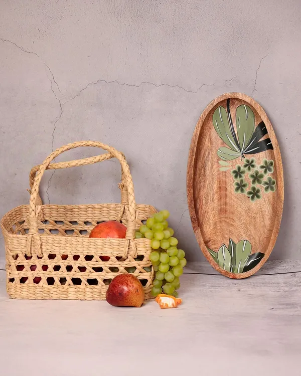 Brown_Rustic_Oval_Wooden_Handcrafted_And_Hand-Painted_Decorative_Serving_Tray