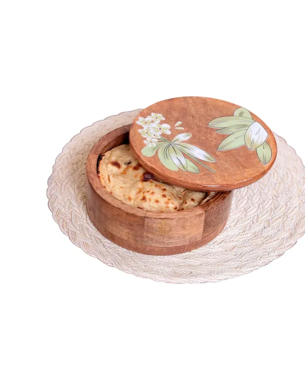 Brown_Wooden_Tortilla_Warmer_With_Floral_Design_(20_Cm_Round)