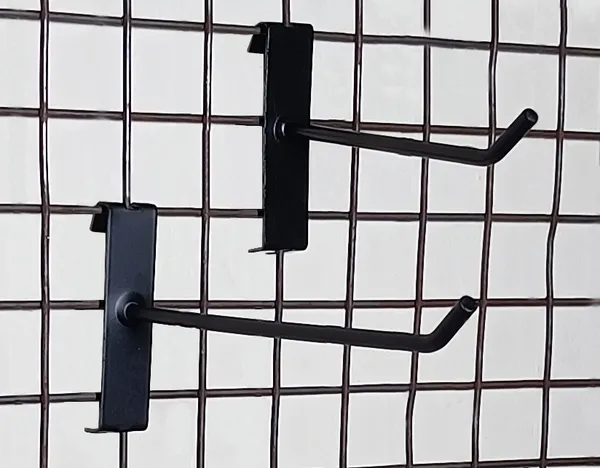 Black_Angled-Frame_Display_Panel_2'x1.5'_(3_Pcs)_With_6"_Hooks_(16_Pcs)_&_8"_Hooks_(14_Pcs)