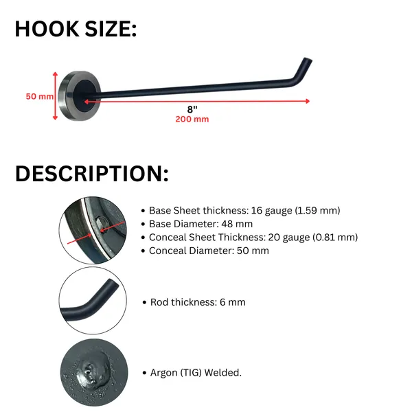 Black_Wall_Mount_Display_Hook_In_Concealed_Base_For_Organising_And_Display_Hanging_[Pack_of_10]