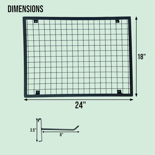 Black_Angled-Frame_Display_Panel_2'x1.5'_(1Pc)_with_8_Hooks_for_hanging_Covers_and_Packets