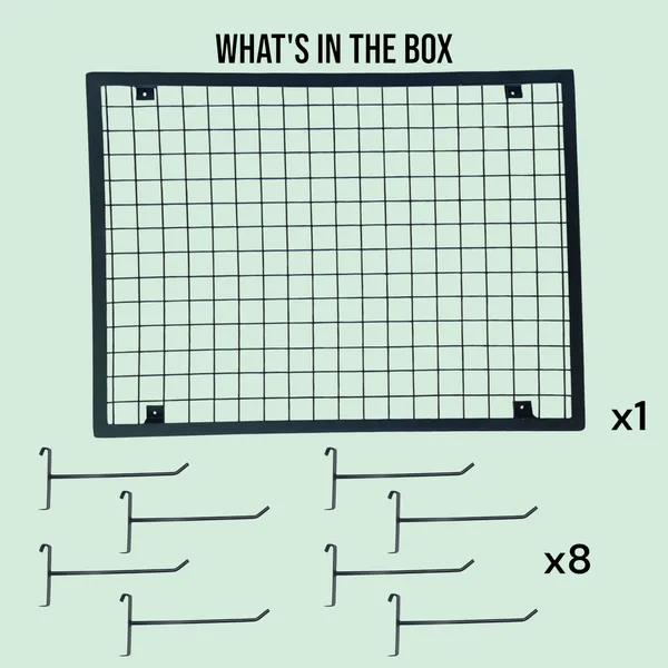 Black_Angled-Frame_Display_Panel_2'x1.5'_(1Pc)_with_8_Hooks_for_hanging_Covers_and_Packets