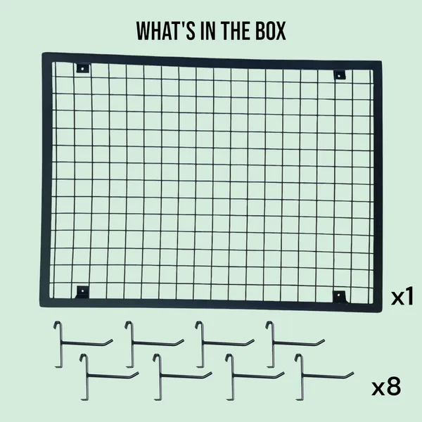 Black_Angled-Frame_Display_Panel_2'x1.5'_(1Pc)_with_8_Hooks_for_hanging_Covers_and_Packets