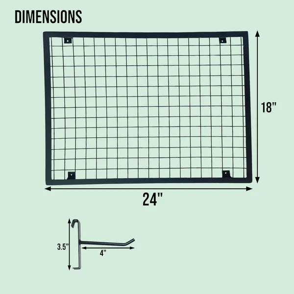 Black_Angled-Frame_Display_Panel_2'x1.5'_(1Pc)_with_8_Hooks_for_hanging_Covers_and_Packets