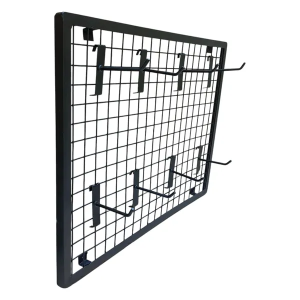 Black_Angled-Frame_Display_Panel_2'x1.5'_(1Pc)_with_8_Hooks_for_hanging_Covers_and_Packets