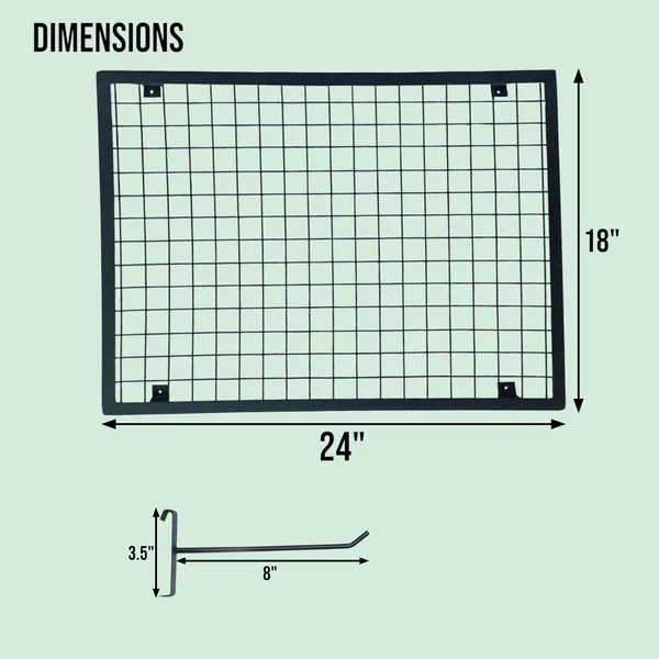Black_Angled-Frame_Display_Panel_2'x1.5'_(1Pc)_with_8_Hooks_for_hanging_Covers_and_Packets