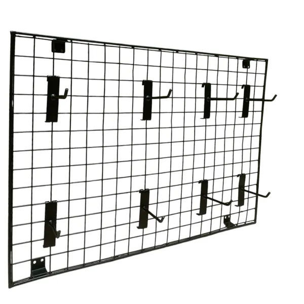 Gridwall_Display_Jaali_Panel_2'x1.5'_(1Pc)_With_8_Mesh_Hooks_Black