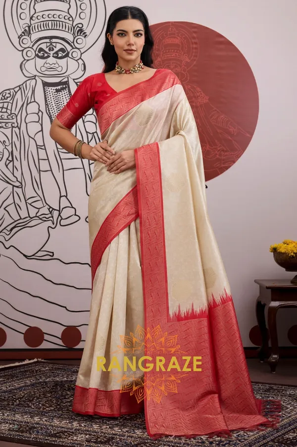 Ivory_Red_Silk_Saree_For_Women
