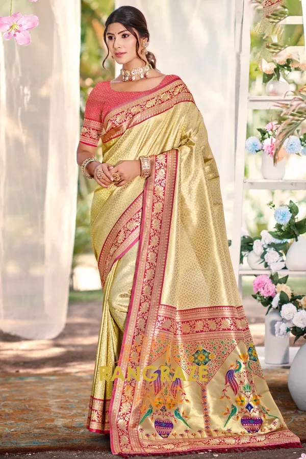 Golden_Paithani_Silk_Saree_For_Women