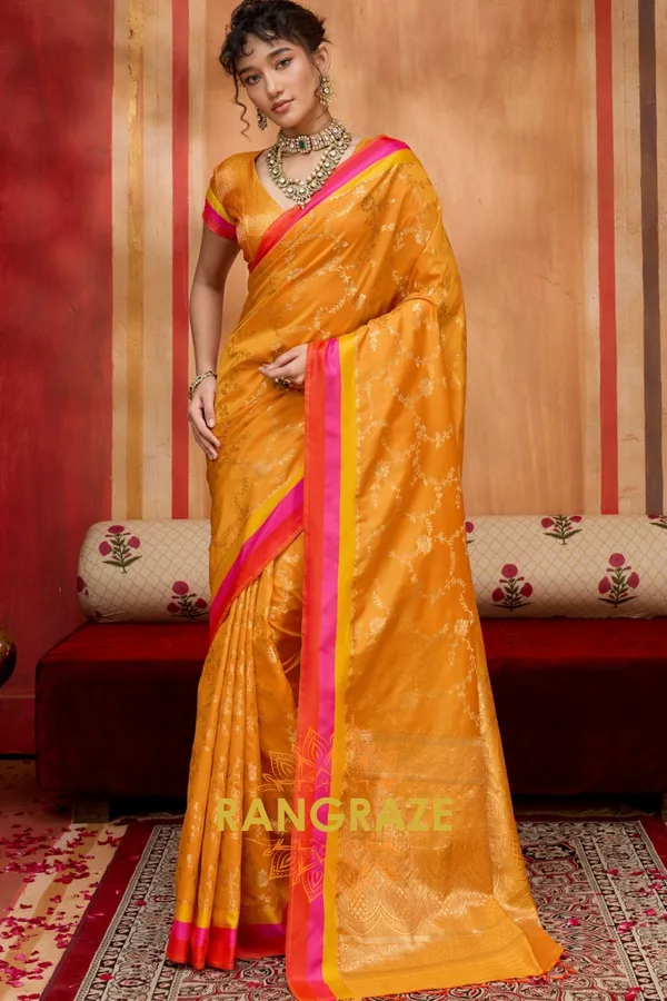 Orange_Banarasi_Saree_For_Women