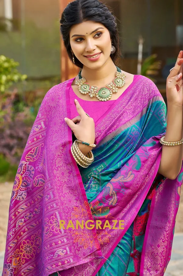 Blue_Banarasi_Silk_Saree_For_Women