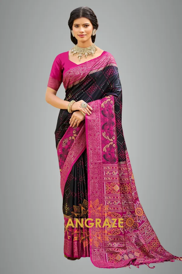 Midnight_Dark_Banarasi_Silk_Saree_For_Women