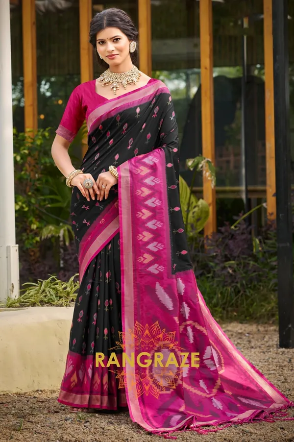 Midnight_Dark_Banarasi_Silk_Saree_For_Women