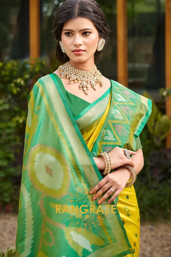 Golden_Yellow_Banarasi_Silk_Saree_For_Women