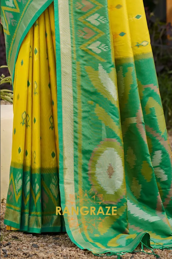 Golden_Yellow_Banarasi_Silk_Saree_For_Women