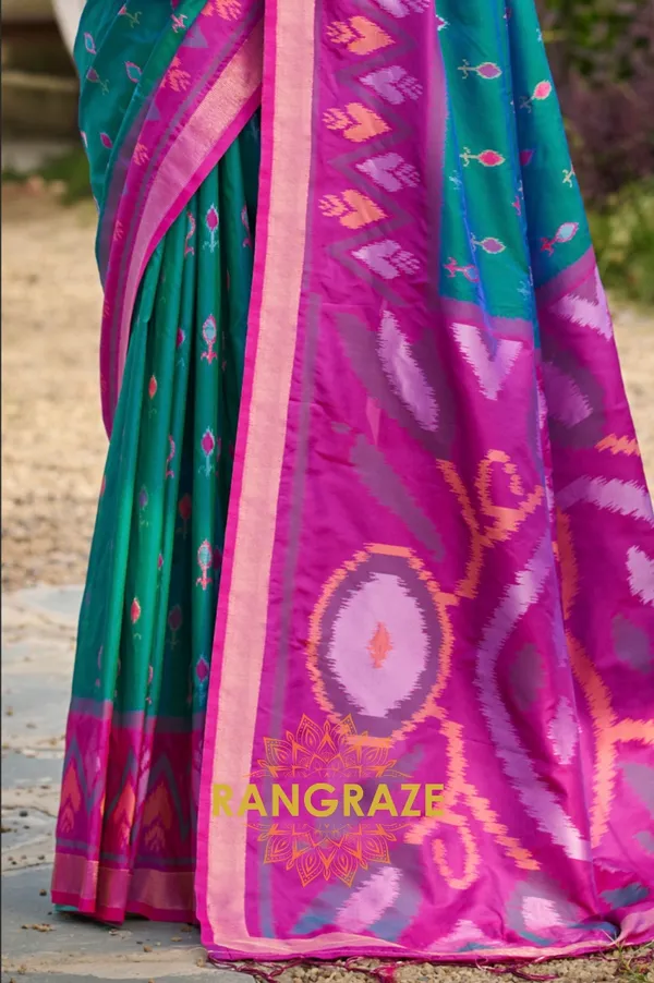 Turquoise_Blue_Banarasi_Silk_Saree_For_Women