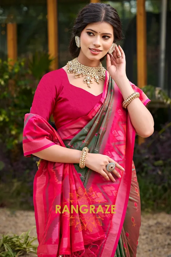 Teal_Green_Banarasi_Silk_Saree_For_Women