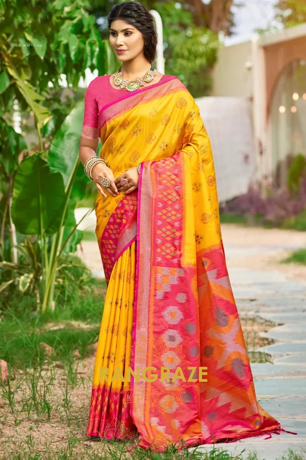 Sunlight_Yellow_Banarasi_Silk_Saree_For_Women