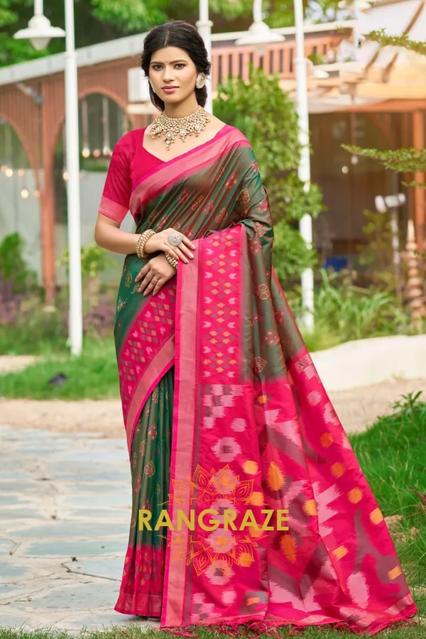 Teal_Green_Banarasi_Silk_Saree_For_Women