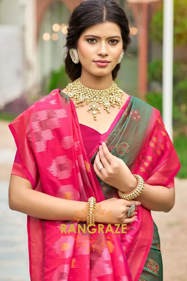 Teal_Green_Banarasi_Silk_Saree_For_Women