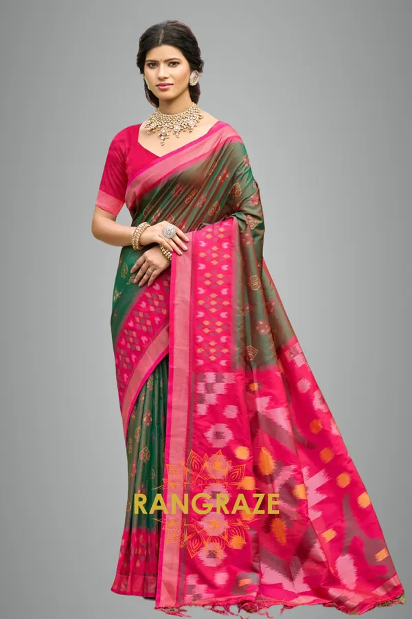Teal_Green_Banarasi_Silk_Saree_For_Women