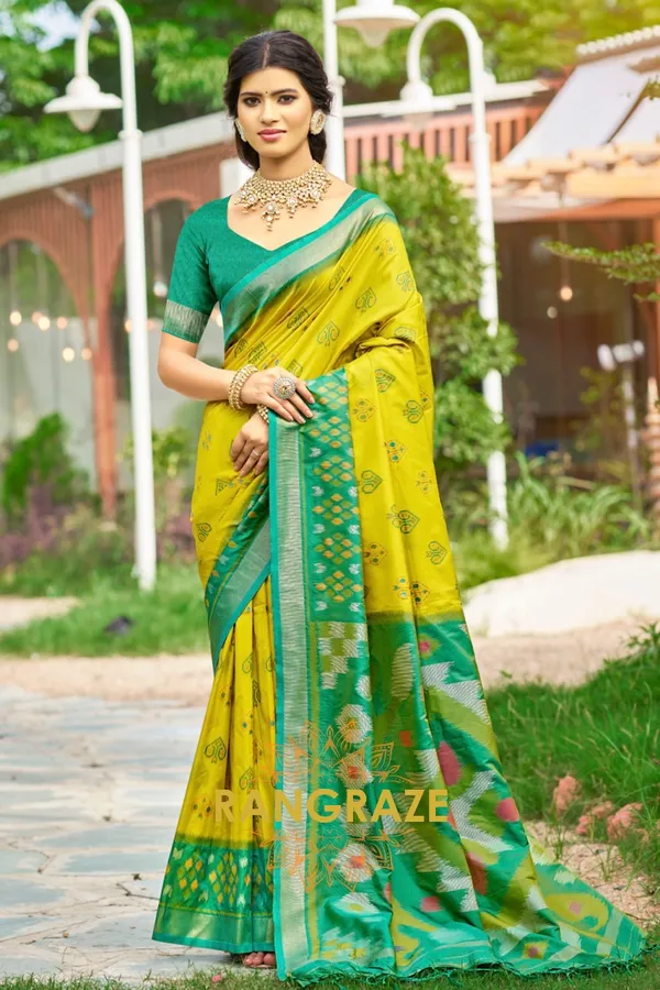 Golden_Yellow_Banarasi_Silk_Saree_For_Women