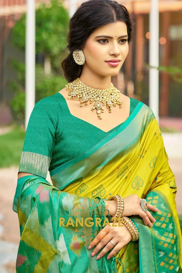 Golden_Yellow_Banarasi_Silk_Saree_For_Women