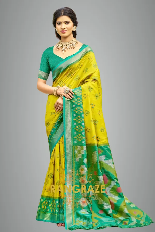 Golden_Yellow_Banarasi_Silk_Saree_For_Women